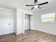 This empty bedroom features fresh white paint, new floors, and a closet at 4317 Ne 12Th St, Ocala, FL 34470