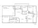 Detailed floor plan featuring a two-car garage, living room, kitchen, bedrooms, and covered front porch with pond views at 5342 Horton Ln, Orlando, FL 32814