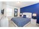 Bedroom with blue walls and patterned bedding at 5149 Adelaide Dr, Kissimmee, FL 34746