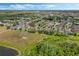 Aerial view showing a lot in a residential neighborhood near a pond at 12919 Holdenbury Ln, Windermere, FL 34786