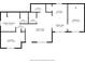 Floorplan showing dimensions of the bedrooms, living room, dining area, and bathrooms at 2341 Hadley St, Deltona, FL 32738