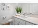 Modern bathroom with vanity, sink, and frameless shower at 66 W Harding St # B, Orlando, FL 32806