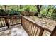 Wooden deck overlooking the lush backyard and shed at 19942 Se 155Th Pl, Umatilla, FL 32784