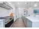 This spacious kitchen features stainless steel appliances, a large island, and modern lighting fixtures, perfect for culinary enthusiasts at 13779 Abberwick Dr, Orlando, FL 32832