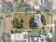 Overhead view showing the house and large lot in a residential area at 514 S 7Th St, Lake Wales, FL 33853