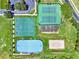 Aerial view of community tennis courts at 2806 Balforn Tower Way, Winter Garden, FL 34787