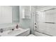 Clean bathroom with a shower/tub combo and white vanity at 17833 Blazing Star Cir, Clermont, FL 34714