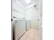 Functional laundry room with washer, dryer, and shelving for convenient storage solutions at 2485 Huron Cir, Kissimmee, FL 34746