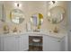 Bathroom with double vanity and gold accents at 3151 Riachuelo Ln, Kissimmee, FL 34744