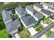 An aerial view showcasing the neighborhood featuring well-maintained homes and landscaped yards at 3929 Corrine Dr, Orlando, FL 32814