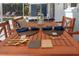 Charming outdoor dining space with seating for eight and stylish place settings at 5138 Andrea Blvd, Orlando, FL 32807