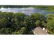 Aerial view of house near lake with lush green trees and vegetation at 105 Northlake Dr # 105, Sanford, FL 32773