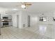 Modern kitchen with stainless steel appliances and grey cabinets at 825 Kottle S Cir, Daytona Beach, FL 32114