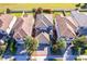 Aerial view of a property showcasing the roof, landscaping, and neighborhood layout at 1219 Verdant Glade Pl, Winter Park, FL 32792
