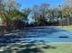 Blue tennis court with green perimeter at 1223 Arbor Lakes Cir, Sanford, FL 32771