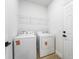 A clean and functional laundry room with modern washer and dryer, and white cabinets at 14962 Sw 39Th Cir, Ocala, FL 34473