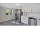Modern kitchen with stainless steel appliances and white cabinets at 805 Willow Ave, Sanford, FL 32771