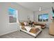 Bedroom with two twin beds, great natural light, and a ceiling fan at 4360 Sunset Preserve Blvd, Orlando, FL 32820