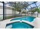 Inviting pool and spa with screened enclosure at 4973 Pall Mall W St, Kissimmee, FL 34758