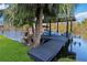 Covered boat dock with lift and ample space for water toys at 6025 Lady Bet Dr, Orlando, FL 32819