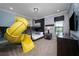Playful bedroom with a yellow slide and a bunk bed at 1261 Radiant St, Reunion, FL 34747