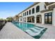Spacious pool and spa with plenty of lounge chairs at 1261 Radiant St, Reunion, FL 34747