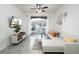 Living room with white sectional sofa, sliding door to patio, and TV at 2821 Almaton Loop # 101, Kissimmee, FL 34747