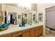 Bathroom with light wood cabinets and a large mirror at 8103 Coconut Palm Way # 105, Kissimmee, FL 34747