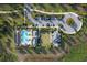 Overhead view of community pool and surrounding area at 2910 Black Birch Dr, Ocoee, FL 34761