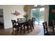 Dining room with a wooden table and chairs, overlooking the pool at 3022 Bransbury Ct, Kissimmee, FL 34747