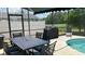 Relaxing screened patio with pool and dining area at 3022 Bransbury Ct, Kissimmee, FL 34747