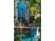 Close-up view of a blue tiled fountain at 15322 Murcott Blossom Blvd, Winter Garden, FL 34787
