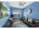 Home office with a large desk and comfortable seating at 15322 Murcott Blossom Blvd, Winter Garden, FL 34787