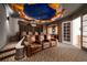 Home theater with brown leather recliners and a star ceiling at 4424 New Broad St, Orlando, FL 32814
