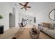 Open living room with a view of the kitchen at 632 Kermarah Ave, Haines City, FL 33844