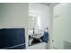Stylish bathroom with a vessel sink and dark countertop at 8059 King Palm Cir, Kissimmee, FL 34747