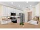 Modern kitchen with stainless steel appliances and light-colored cabinetry at 1592 Lincolnshire Drive, Deland, FL 32724