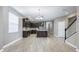 Eat-in kitchen with center island and dark cabinetry at 1722 Farmstead Ln, Oviedo, FL 32765
