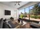 Relaxing screened patio furnished for lounging and enjoying the view at 1722 Farmstead Ln, Oviedo, FL 32765