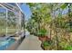 Lush backyard with a walkway leading to the pool and waterfront view at 2981 Viscount Cir, Kissimmee, FL 34747