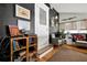 Home office with built-in shelving, and wood floors at 606 E Amelia St, Orlando, FL 32803