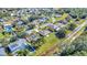 Aerial view of a house and neighborhood, showing surrounding homes and landscape at 849 Jarnac Dr, Kissimmee, FL 34759