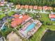Aerial view of community pool and clubhouse at 1041 Las Fuentes Dr, Kissimmee, FL 34746