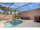 Relaxing screened pool area with patio furniture at 1041 Las Fuentes Dr, Kissimmee, FL 34746