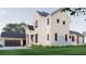 Charming white brick home with black window trim and a detached garage at 1112 Sarah Mathews Dr, Oakland, FL 34787