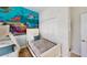 Bedroom with twin beds, ocean mural, and bunk bed at 1582 Moon Valley Dr, Champions Gate, FL 33896
