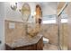 Updated bathroom with granite vanity and walk-in shower at 3644 Lake Shore Dr, Apopka, FL 32703