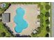 Aerial view of community pool and surrounding amenities at 4505 Hummingbird Ln, Haines City, FL 33844
