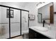 Modern bathroom with walk-in shower and stylish vanity at 541 Virginia Dr, Winter Park, FL 32789