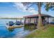 Private boat dock with covered storage at 541 Virginia Dr, Winter Park, FL 32789